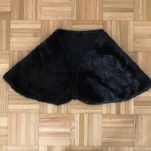 Black Faux Fur Shawl